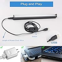 Vista 6 de Barra de luz LED negra, 10 W, 1 pie, USB, portátil, T5, tubo de luz negra UV que brilla en la oscuridad para pintura corporal, decoración