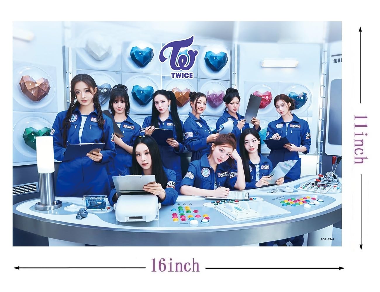Baosai TWICE Posters - Póster de pared de 8 hojas TWICE para decoración de habitación, 16 x 11 pulgadas (rosa)