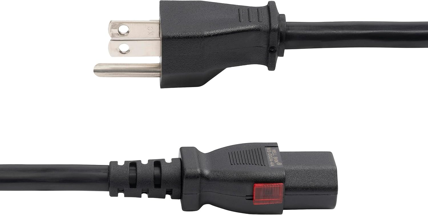 StarTech.com 12ft (3.6m) Heavy Duty Power Cord, NEMA 5-15P to Locking C13 AC Power Cable, 15A 125V, 14AWG, Replacement Computer/Monitor Power Cord - UL Listed, TAA (27LC-4B00-POWER-CORD)