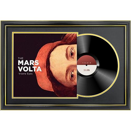 GMFrames Vinyl Record Frame for Wall Display,Record Album Frames for 12x12 LP Covers,Real Glass,Home Decor,Black Frame with Gold Trim (Black and Gold Mats)