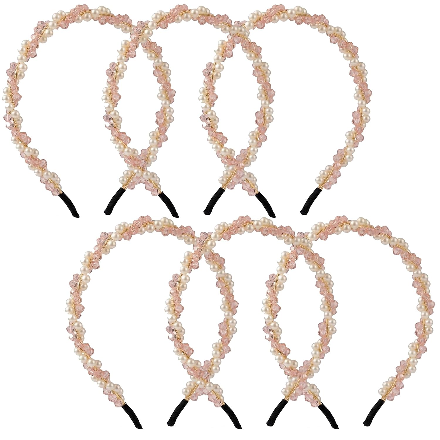 GLUN® Cute Pearl Hair Band Set of 2 for Women & Girls, Pink & White Pearl Beaded Headbands, Metal Frame, Elegant Hair Acce... - Review, Price and Buying Guide