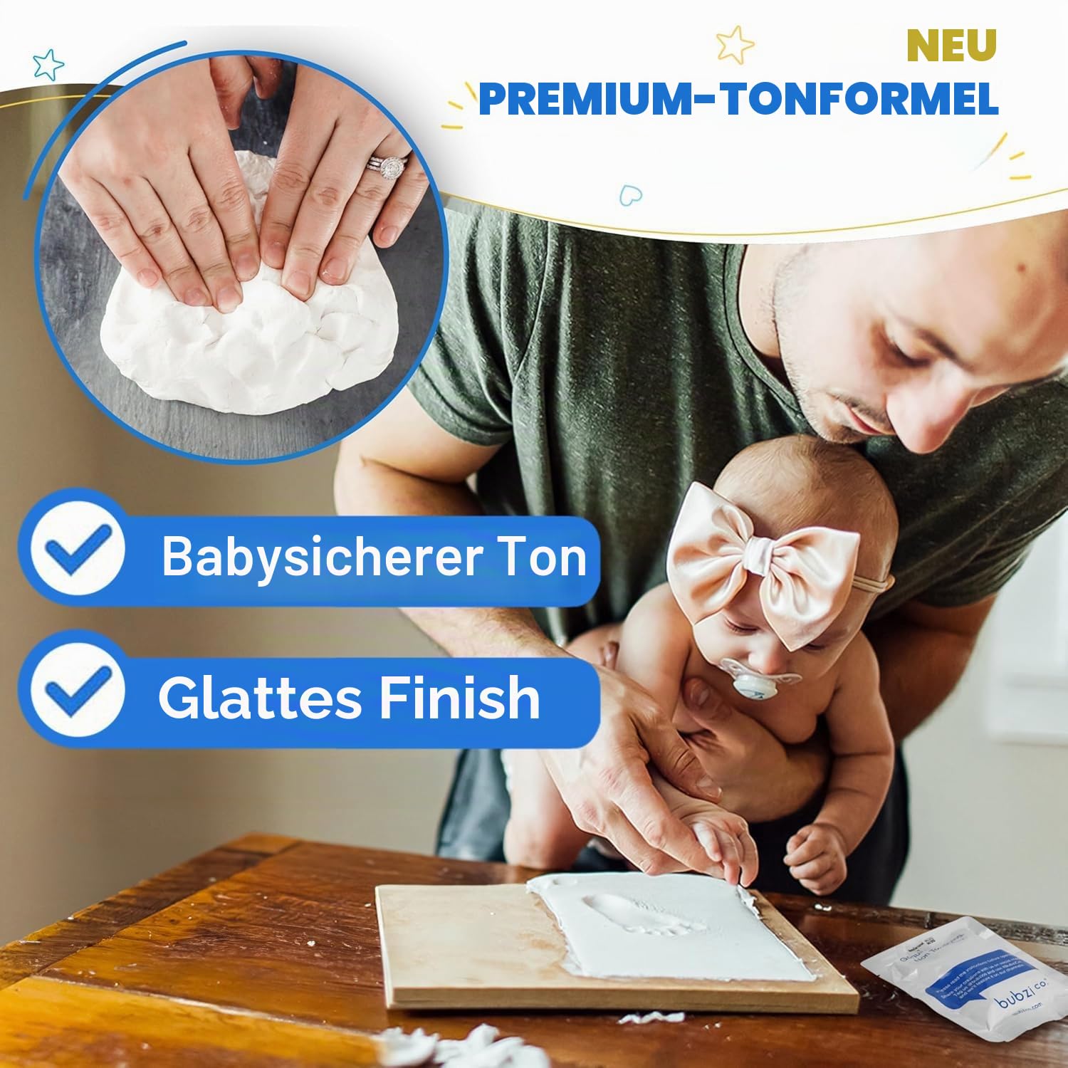 Bubzi Co Handabdruck Fußabdruck Baby Fotorahmen Set für Neugeborene Mädchen Jungen, Gerahmte Bilder Geschenk, Fotoalbum Baby, Andenkenbox, Wanddekoration für Zimmer Kinderzimmer(Ballet Pink)