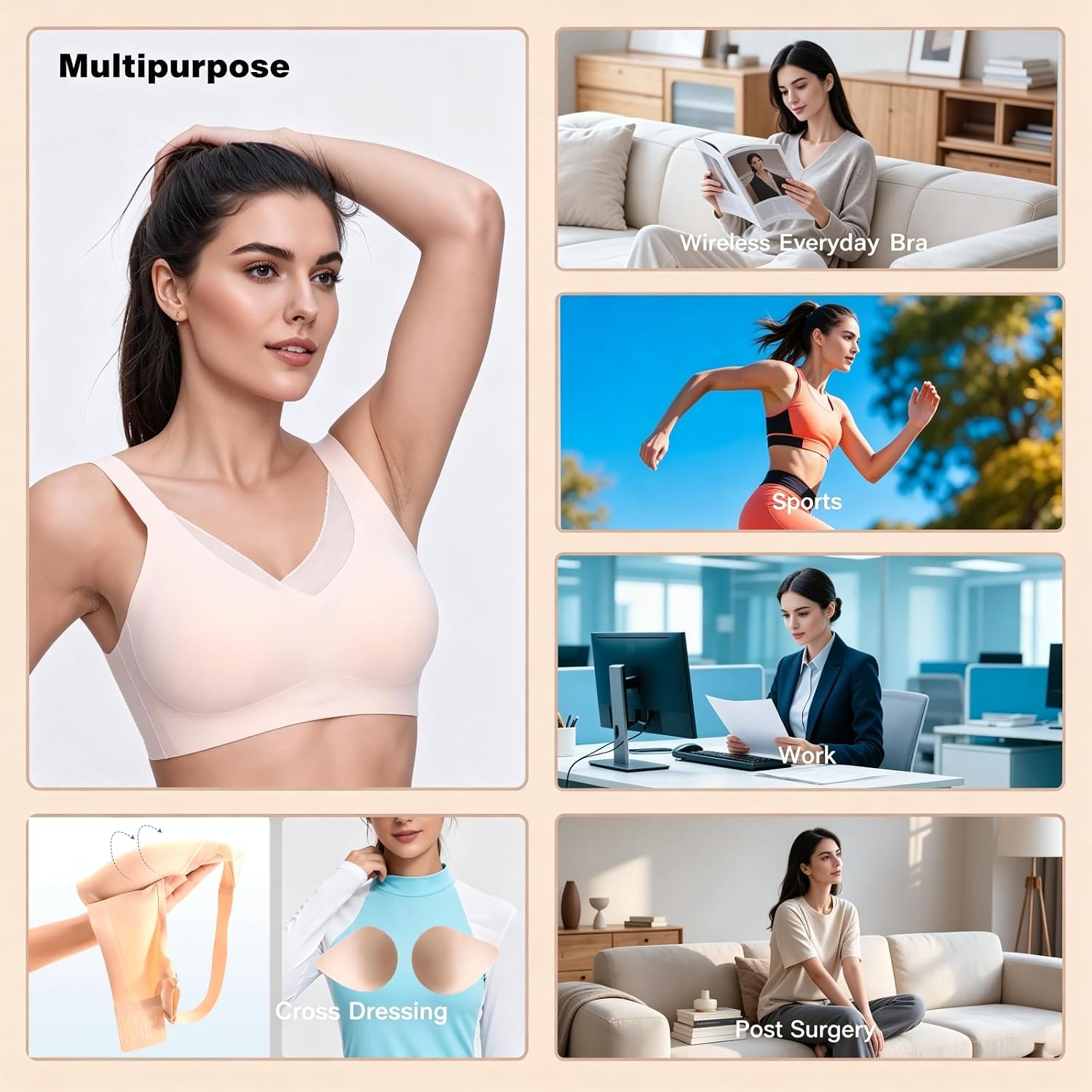 Post-Mastectomy Bras with Removable Prosthetic Pockets - Comfortable & Supportive Breast Cancer Recovery Bras for Women