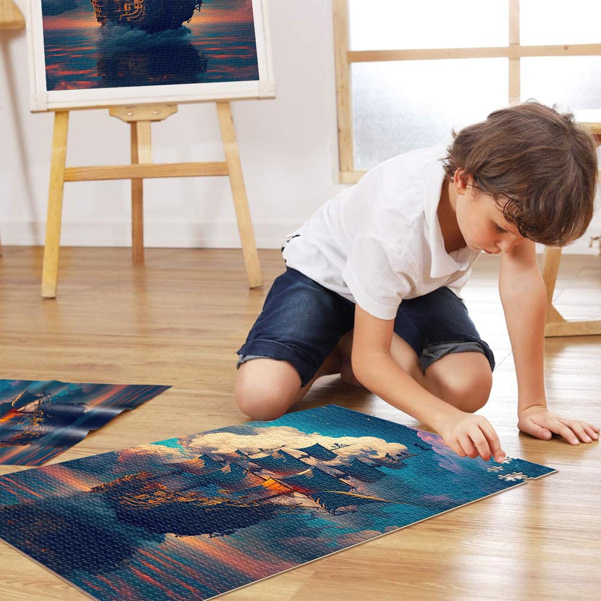Puzzle da 2000 pezzi per adolescenti nave pirata Giocattolo educativo intellettuale decomprimente perché è ideale come regalo per tutta la famiglia 70x100cm