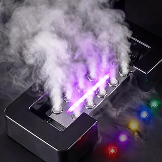 Mxmoonant Ultrasonic Mist Maker 10 Head w/LED Light, 9000ml/h Mister Fogger