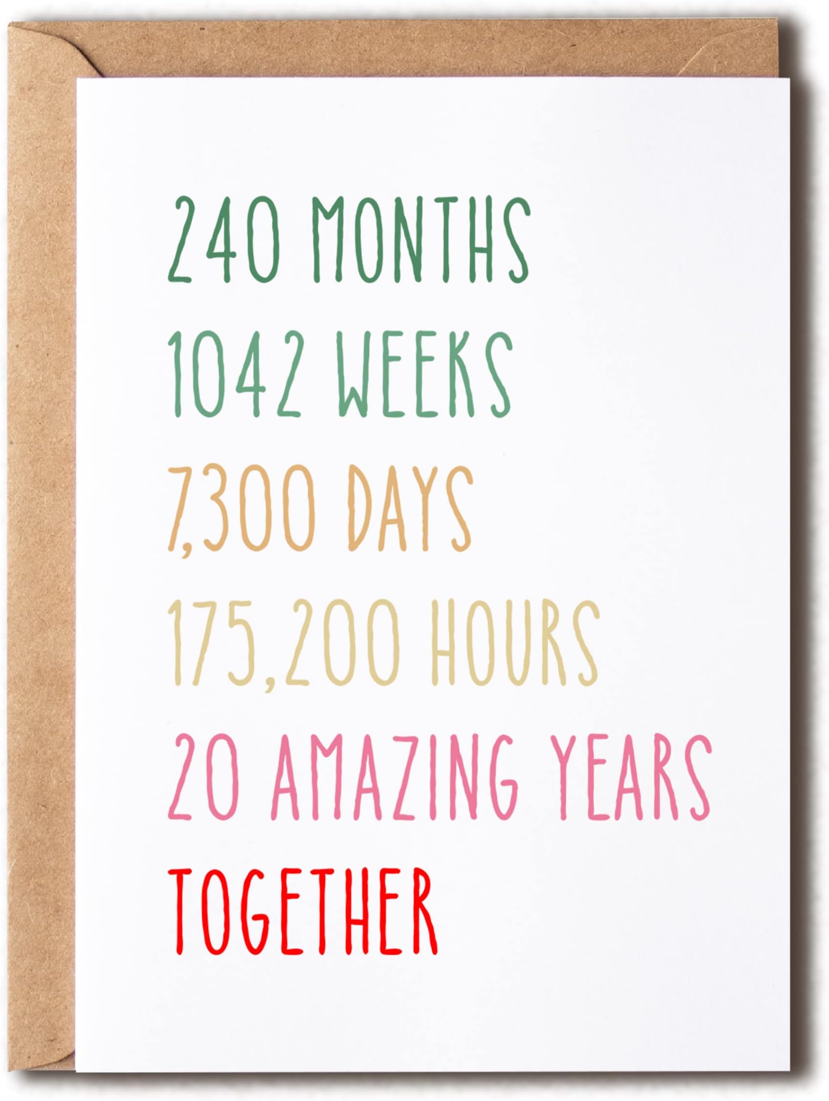 20Th Anniversary Card - Funny 20 Years Wedding Anniversary Card - Tenth Anniversary Card For Him Her - Gift Perfect For Husband Wife