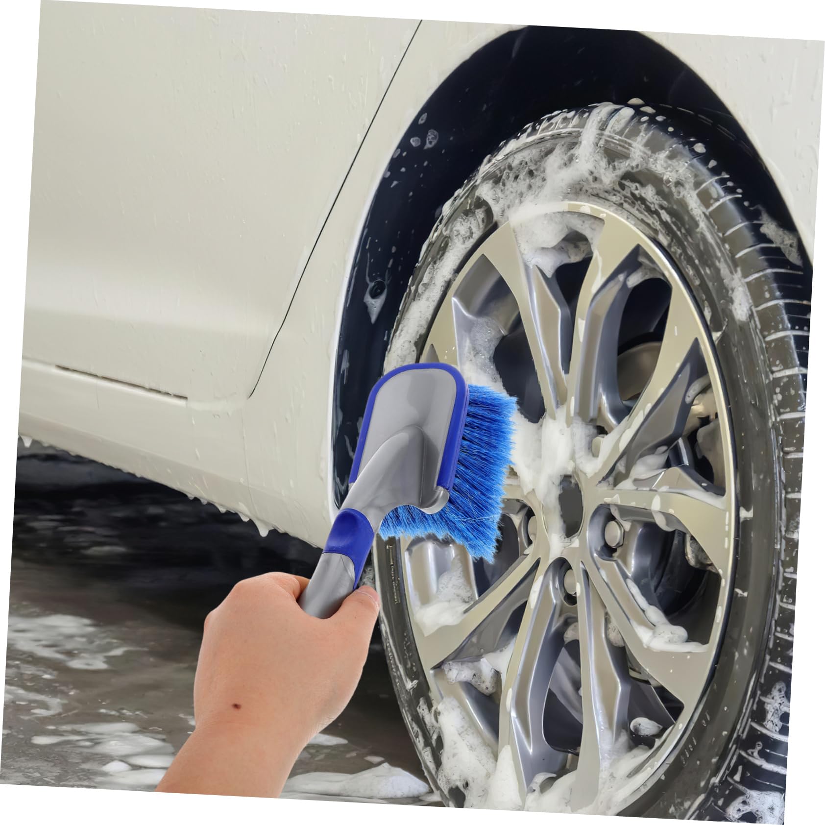Ciieeo Spazzola per Ruote a Setole Morbide da 2 Pezzi con Impugnatura Ergonomica per La Pulizia dei Pneumatici e dei Cerchi, Ideale per La Cura Dell'auto e La Pulizia dei Dettagli