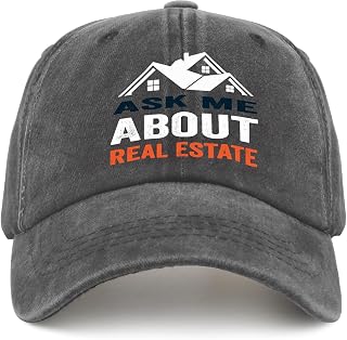 Ask Me About Real Estate Hat for Womens Fashionable Realtor Gift Cap Men Cycling Cap Cute for Dancer