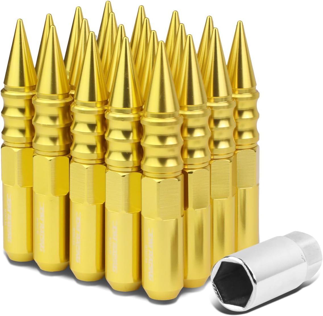 Auto Dynasty 20-Piece M12 x 1.5 Aluminum Alloy Wheel Lug Nuts +1 X Deep Drive Extension (Green)