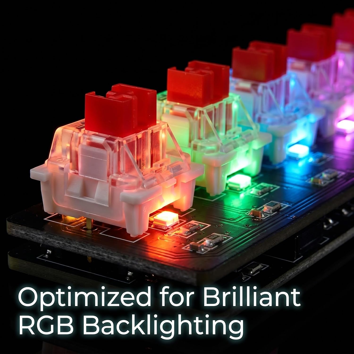 OutemuRed Switches 3-Pin 45gf Linear/RGB/DIY Replaceable/Dustproof Switches for MX Mechanical Gaming Keyboard(Red,90pcs)