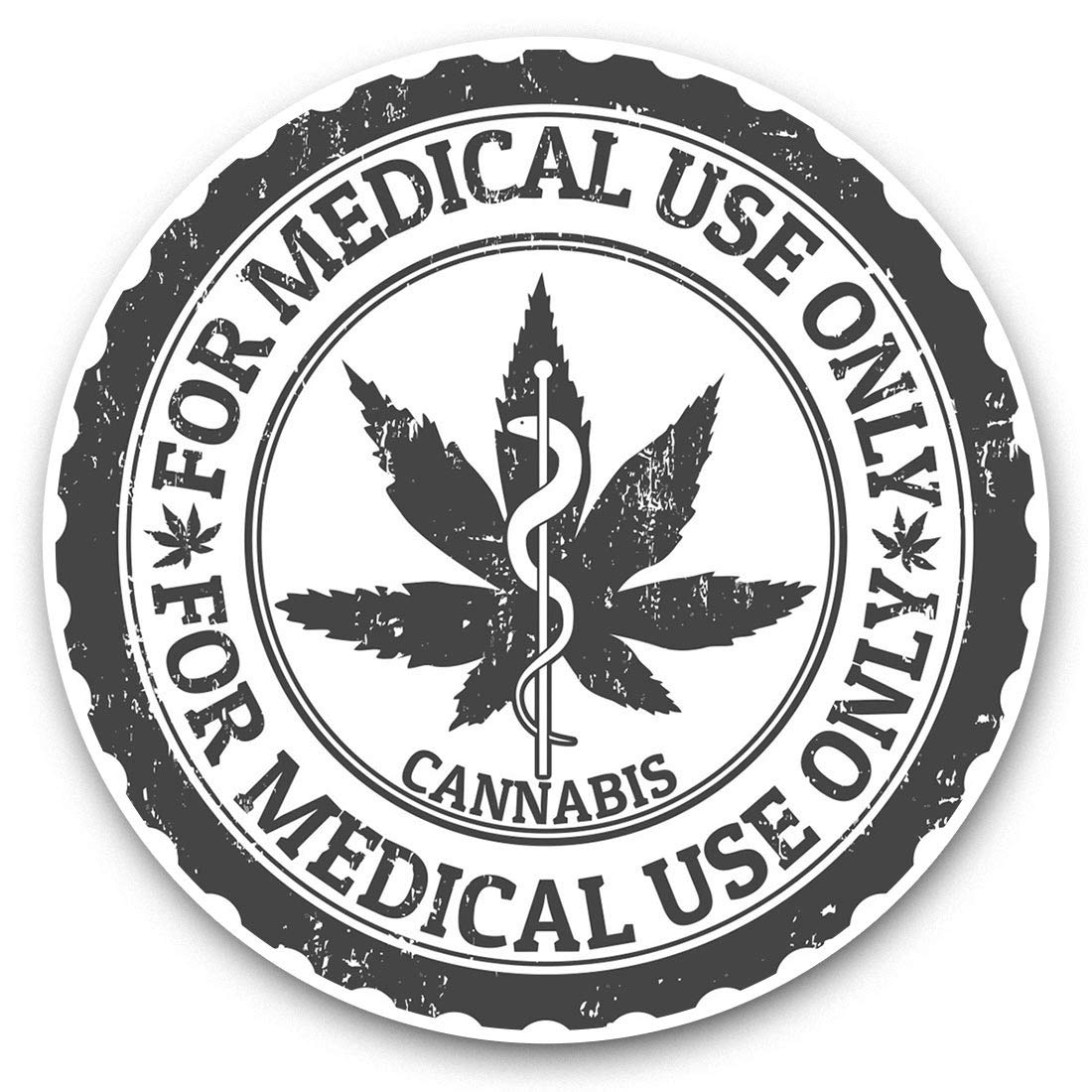 Destination Vinyl Ltd Bw Cannabis Medical Use Only Sign 39982 Awesome Vinyl Stickers (Set Of 2) 7.5Cm (Bw) - Cannabis Medical Use Only Sign Fun Decals For Laptops,Tablets,Luggage,Scrap Booking,Fridges #39982