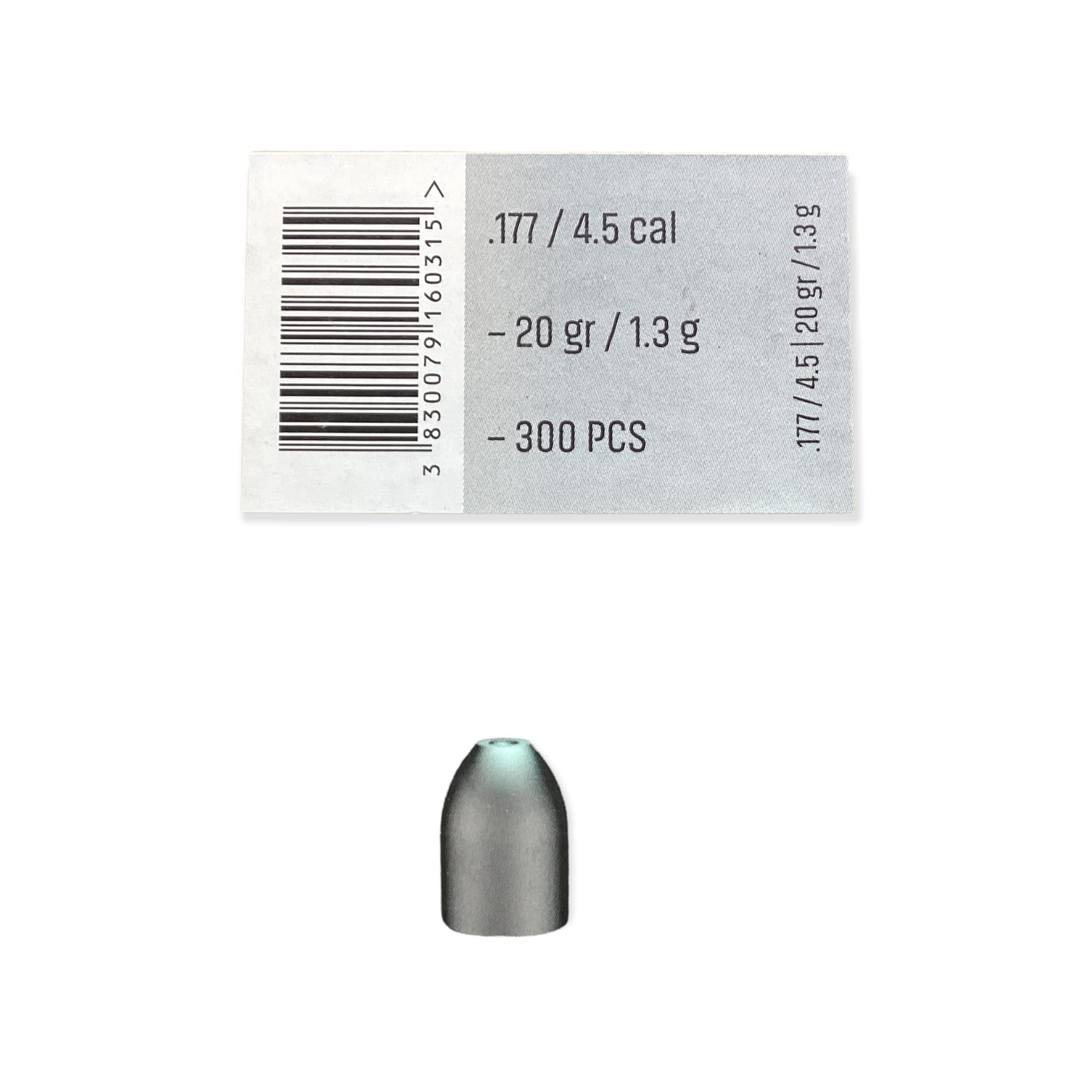 Zan Projectiles .177/4.5mm 20gr Slug - Qty 300 - L856
