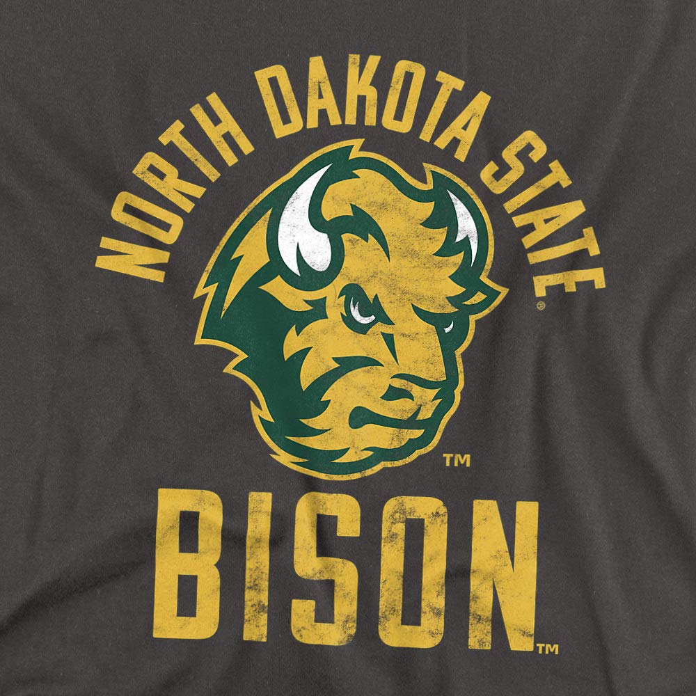 North Dakota State University NDSU Bison Official Bison Logo Unisex Adult T-Shirt, Charcoal, Large