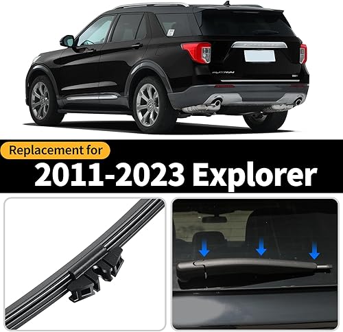 Miniatura 3 de GARDIMU Conjunto de limpiaparabrisas trasero y brazo, limpiaparabrisas trasero de repuesto para Ford Escape de 2013 2014 2015 2016 2017 2018 2019