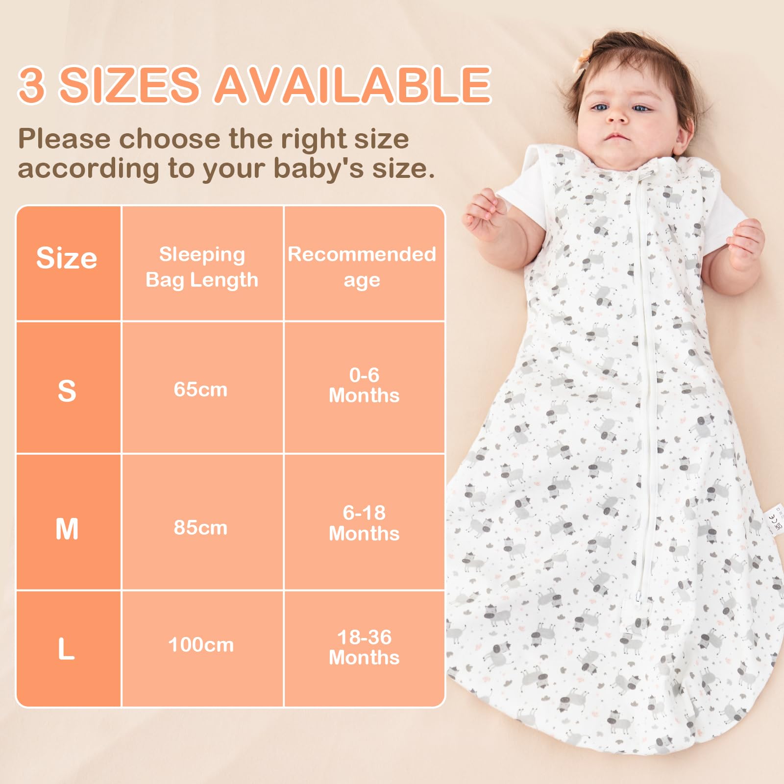 TOGOU2S Sommerschlafsack Baby 0.5 Tog Schlafsack Baby Sommer 100% Baumwolle  Sommerschlafsack Baby Atmungsaktiv Schlafsack Einstellbare Lnge fr Unisex  Neugeborene Jungen Mdchen 18-36 Monaten : Amazon.de: Baby