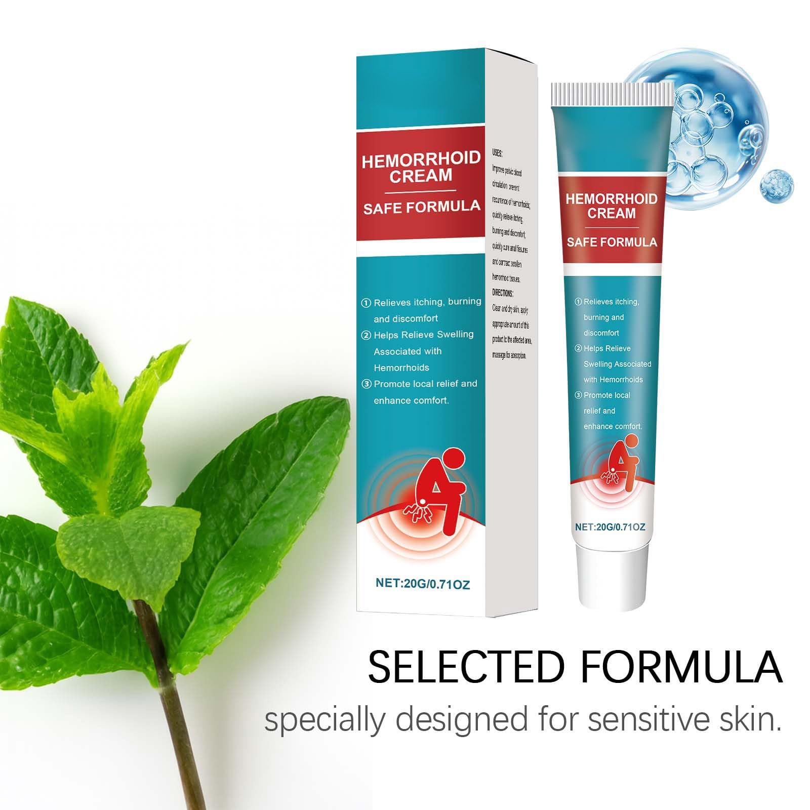 Hämorrhoiden Salbe, 20g Pflegecreme Analbereich, Zäpfchen Hemorrhoid Cream Externe, Beruhigende Creme Intimbereich, Körperpflege zur Unterstützung der Haut, Intimpflege Damen und Männer (1)