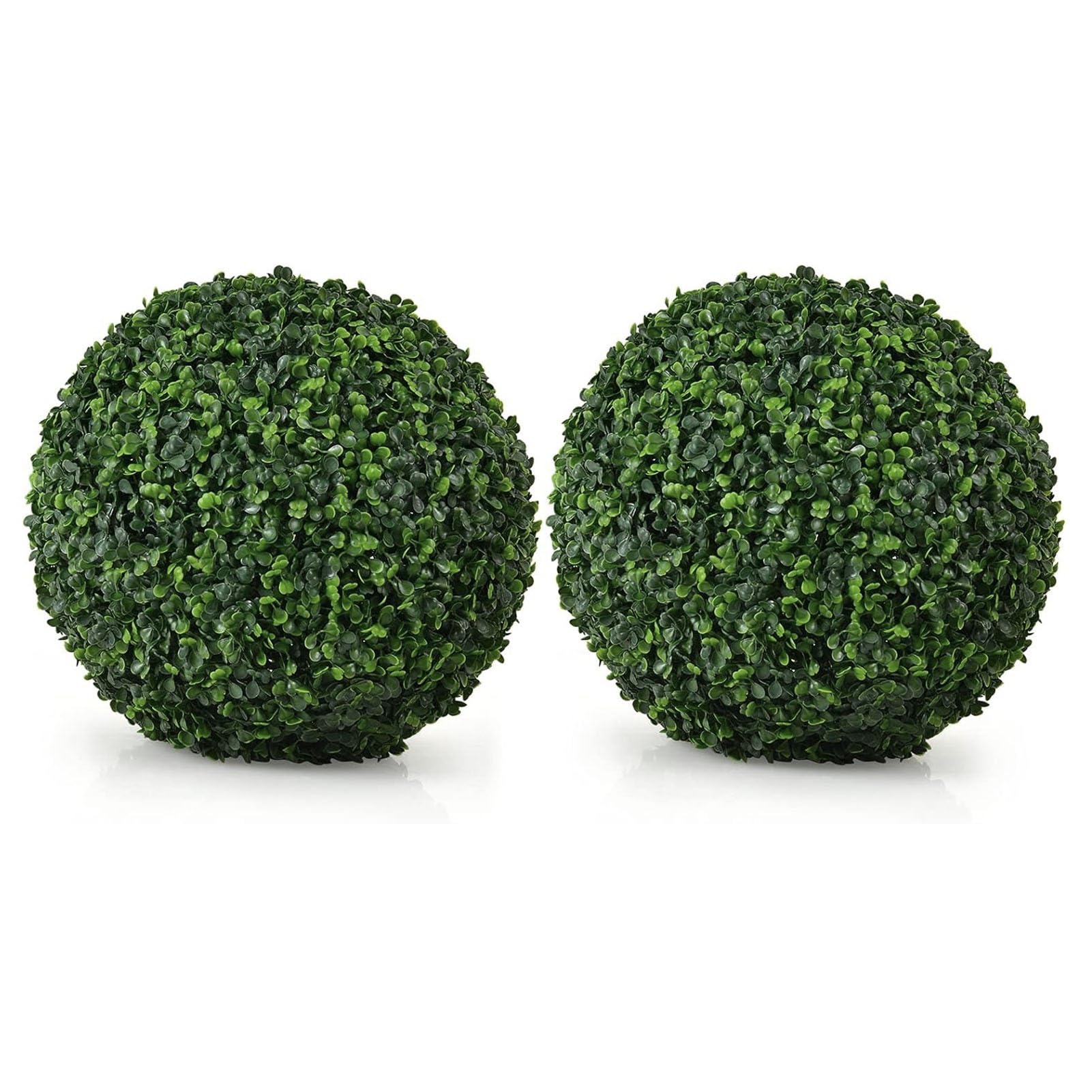 NOENNULL 2pcs Artificial Plant Ball Simulation Plant Decorative 15 Inch Plastic Faux Plant Topiary Ball for Home Balcony Wedding Green