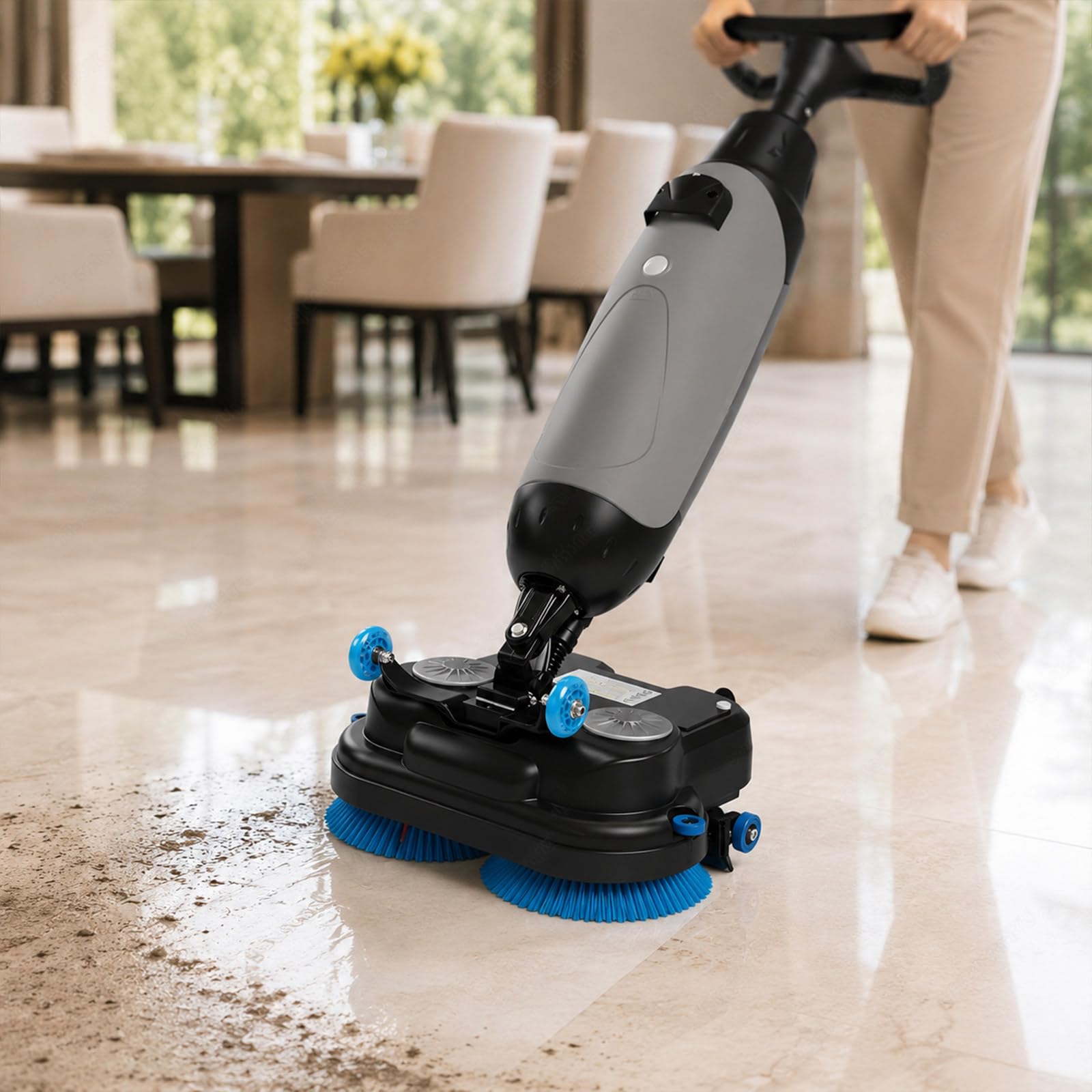 Lavasciuga Pavimenti Professionale, 43 cm con Testa Rotante 360°
