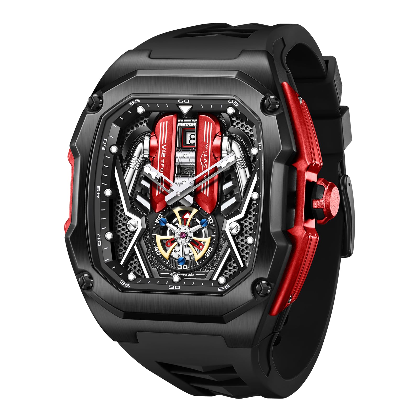 Mens Watches, Wrist Watches Luminous Design, Big Face Fashion Quartz Black Watch 30ATM, Casual Watch for Men Unique Gifts for Men
