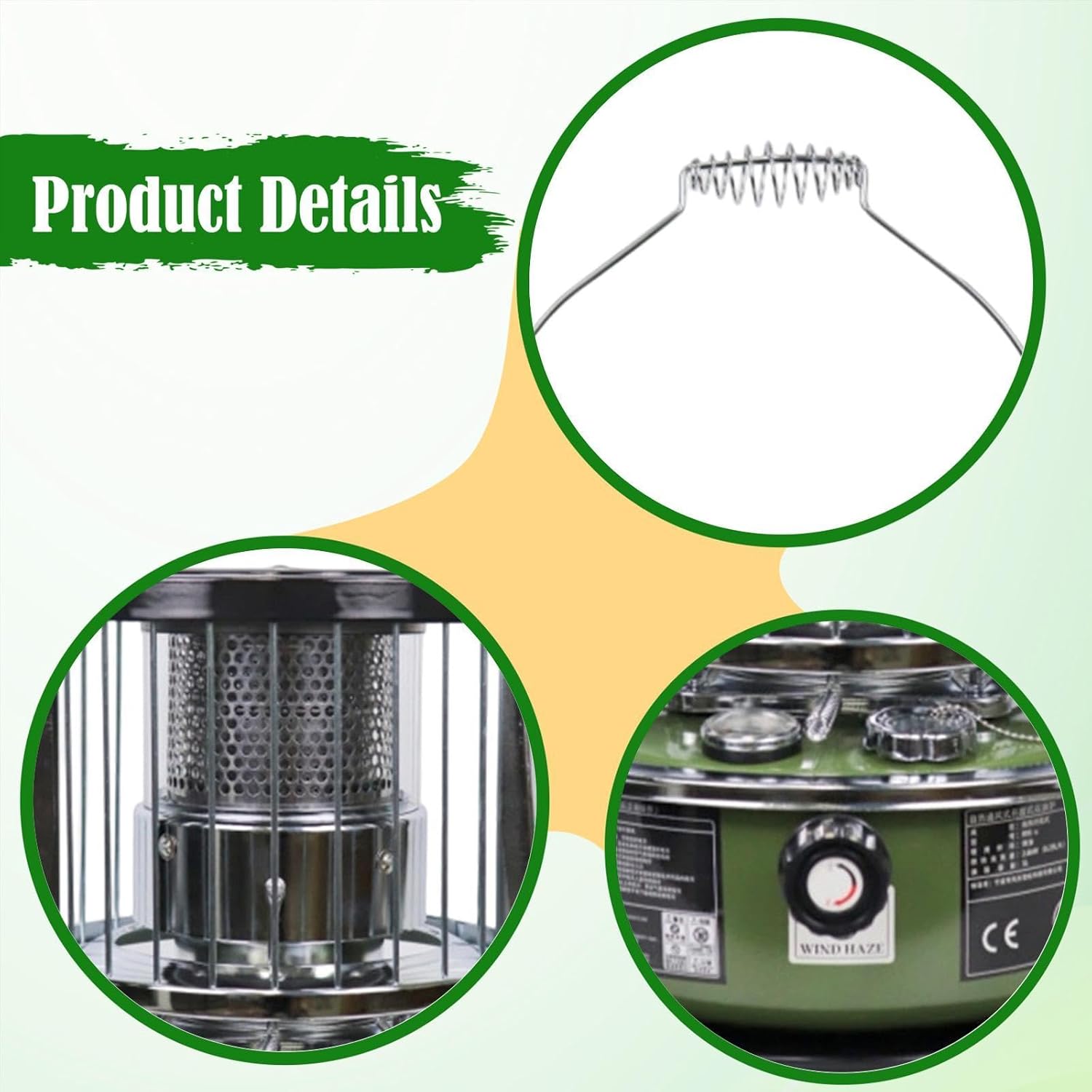 Liftable Kerosene Portable Heater Warmer, Non Electric, Adjustable Height, for Picnic, Survival, Backyard, Garden, BBQ (Style B)