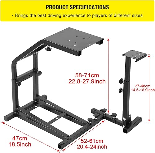Miniatura 3 de Soporte de rueda de carreras de altura ajustable compatible con Logitech G25, G27, G29, G920 cabina de juegos, rueda de carreras y pedales no