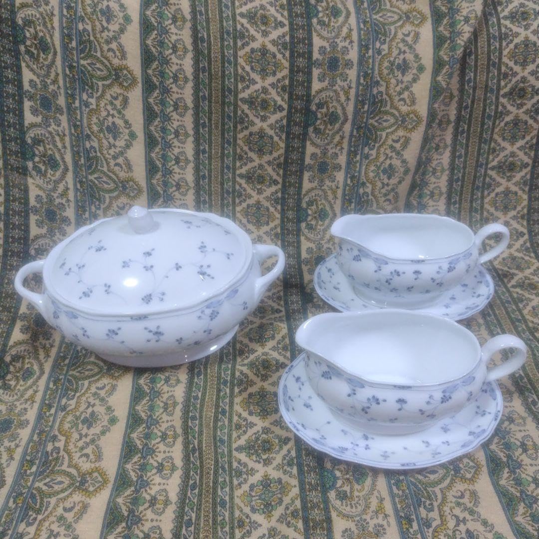 手塗りオールドノリタケ金盛り上げスープポット3点セット 手塗りオールドノリタケ金盛り上げスープポット3点セット Noritake