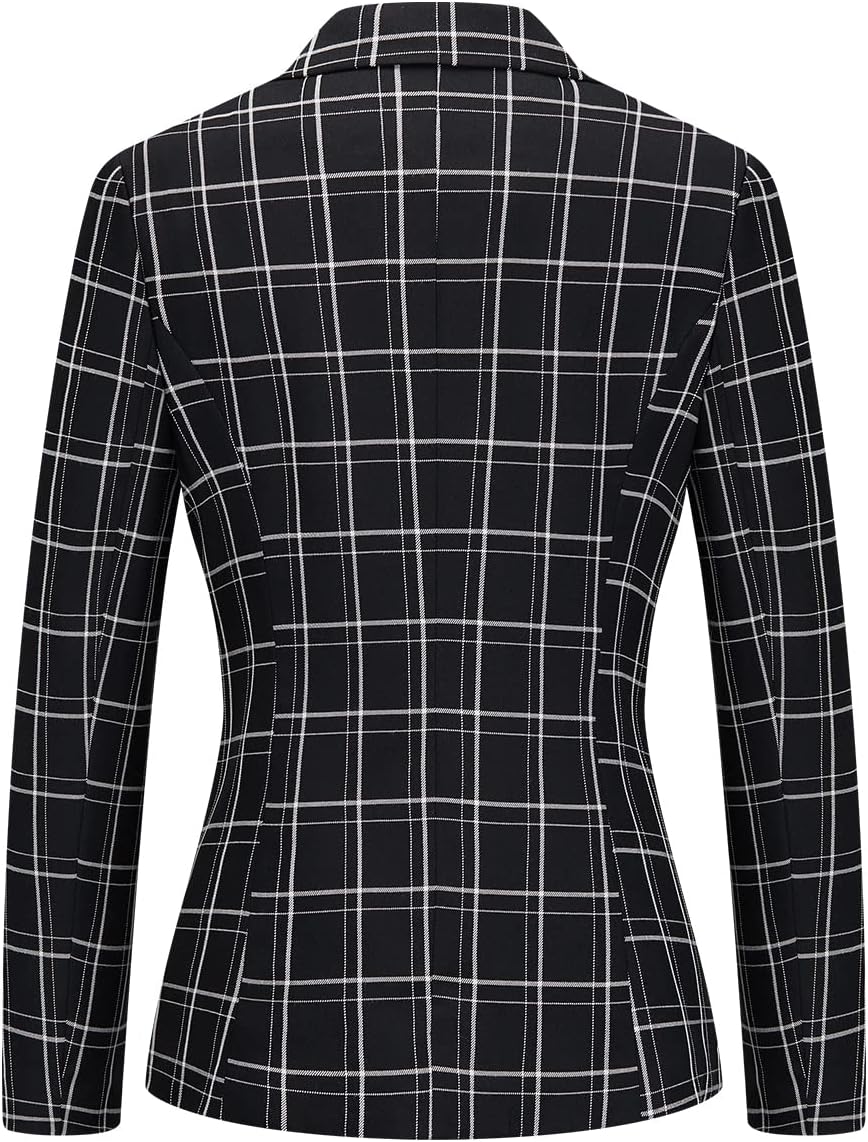 MODFUL Women's 2-Piece Plaid Business Suit Blazer&Pants Set image 3