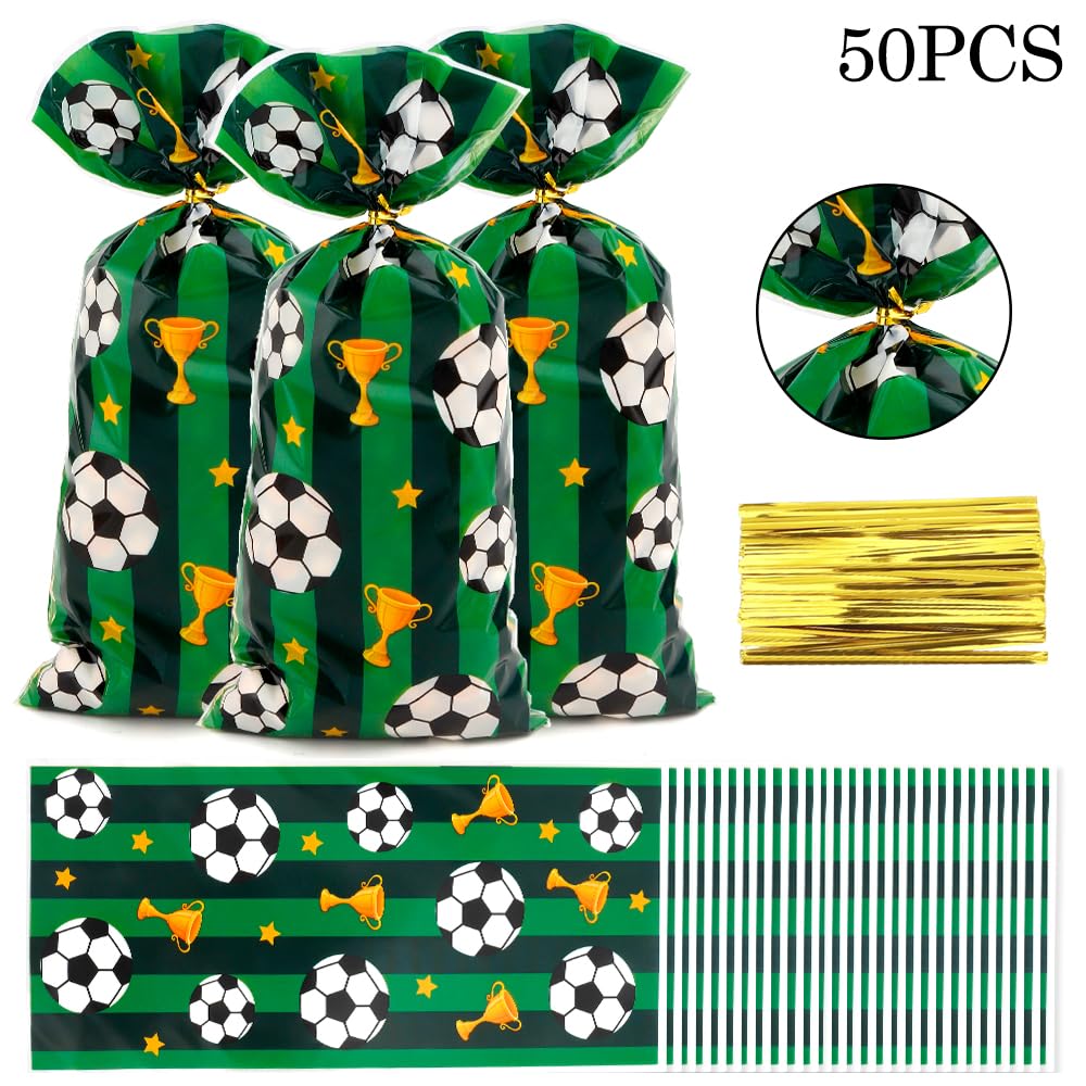 30 Fußball-Geschenktüten Mit Griff – Stabile Plastiktüten Für Snacks & Süßigkeiten Bei Team-Partys