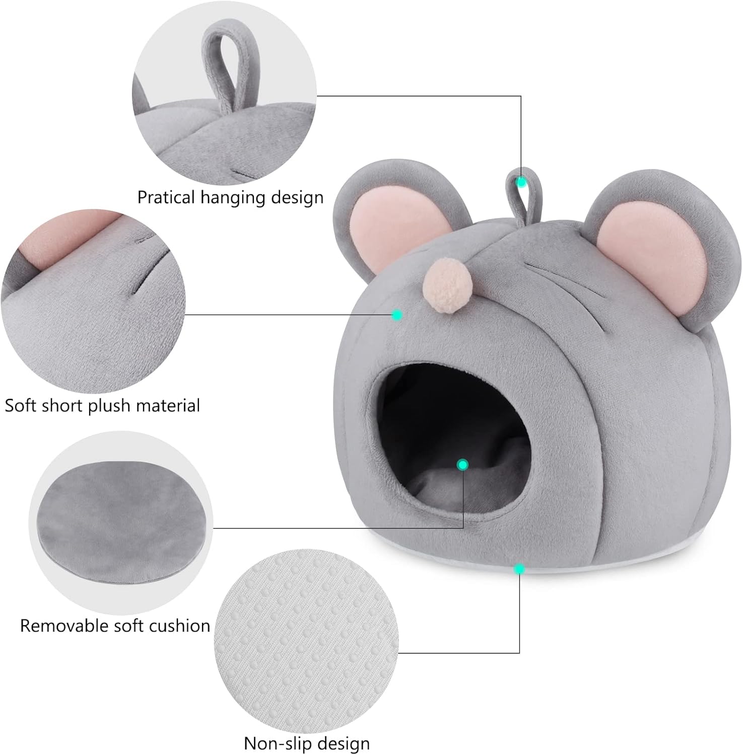 Guinea Pig Bed,Guinea Pig Hideout,Chinchilla,Hamsters,Hedgehog,Dwarf Rabbits,Small Animal Cozy House Bed Cage Accessories : Pet Supplies