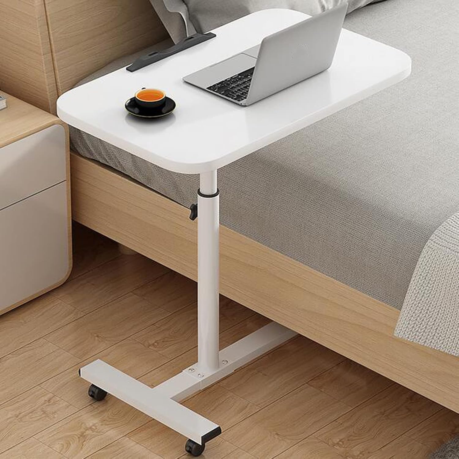 Mesa de Cama Ajustable, inclinación de 360°, Ordenador portátil, sofá, Mesa Plegable de 90cm, Mesa Auxiliar de Escritorio sobre Silla, mesas con Ruedas
