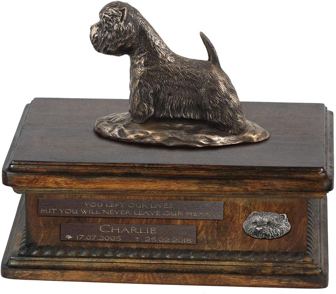 Art-Dog Custom Dog Sitting Statue Memorial Urn - Handmade Cold Cast Bronze on Birch Base – Sturdy and Stylish Urn for Dog’s Ashes – 8.3x11.4x8.7 – 5l – West Highland White Terrier