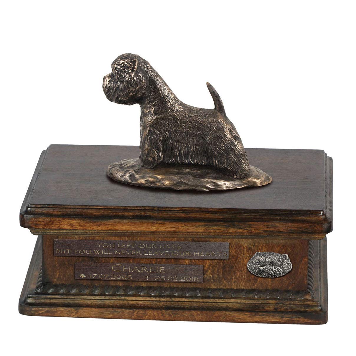 Urne pour les cendres de chien Westie statue commémorative