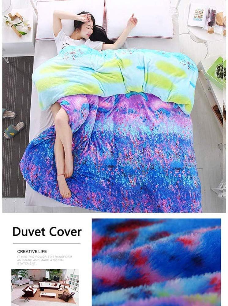 100% Flannel Duvet Cover Bedding Setprint Quilt Cover Velvet Comforter Cover Soft with Zipper Closure 4 Ties Boysgirlsmenwomen H Queen-200 x 230 cm (J Full)
