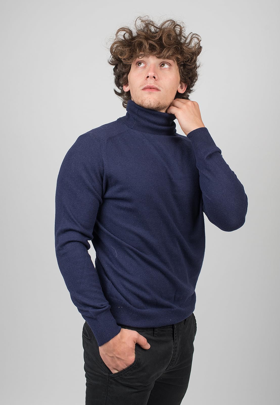 DALLE PIANE CASHMERE Dolcevita Uomo Misto Cashmere Lana | Maglione caldo e morbido per autunno e inverno, elegante da regalare per lei e per lui, autentico lusso Made in Italy