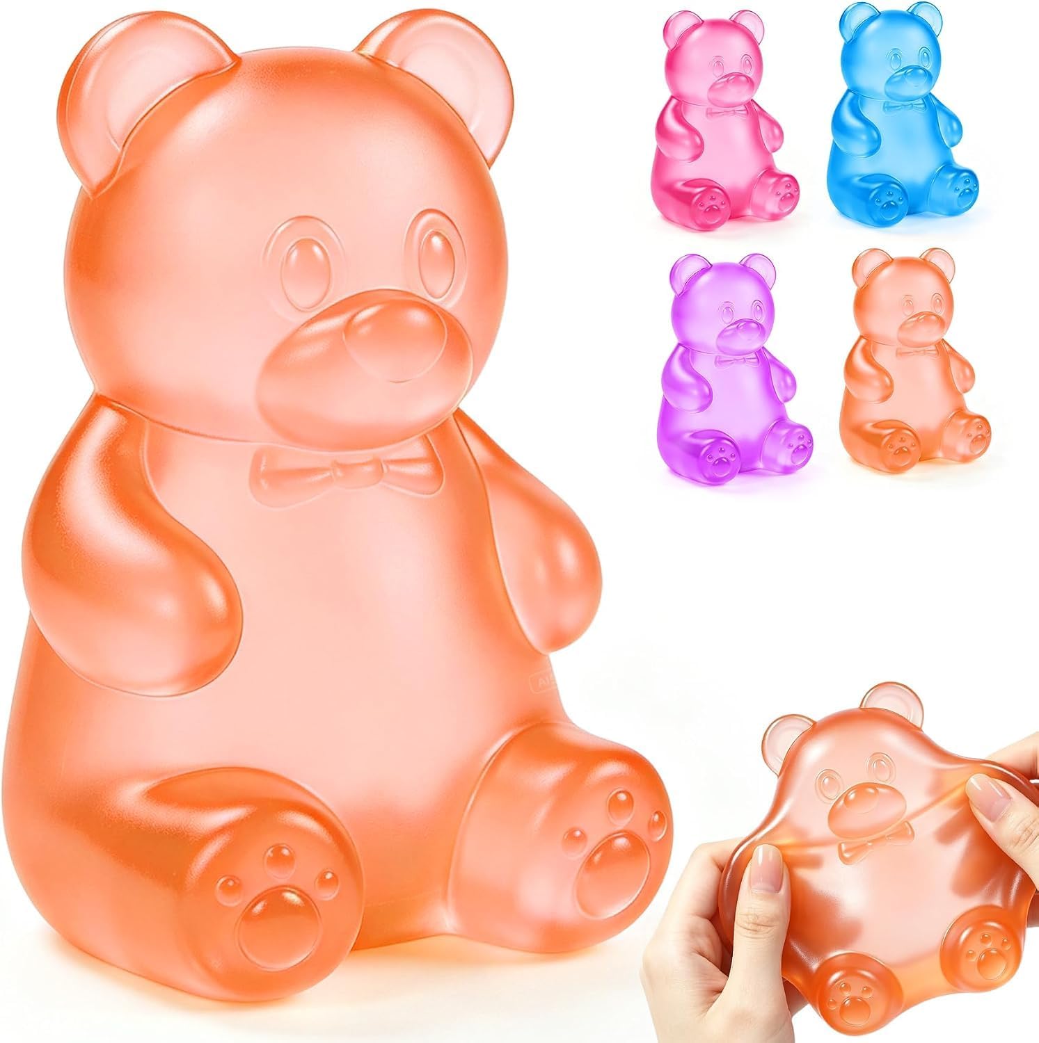 luminli Luminli Dream Squishy Drop Stress Ball 3.1" x 1.7" x 1.7" Size: 3.1" x 1.7" x 1.7" | Colour: Light Orange | Material: Silicone | Brand: LuminLi | Theme: Pressure Bear | Cartoon character: Gummy Bear