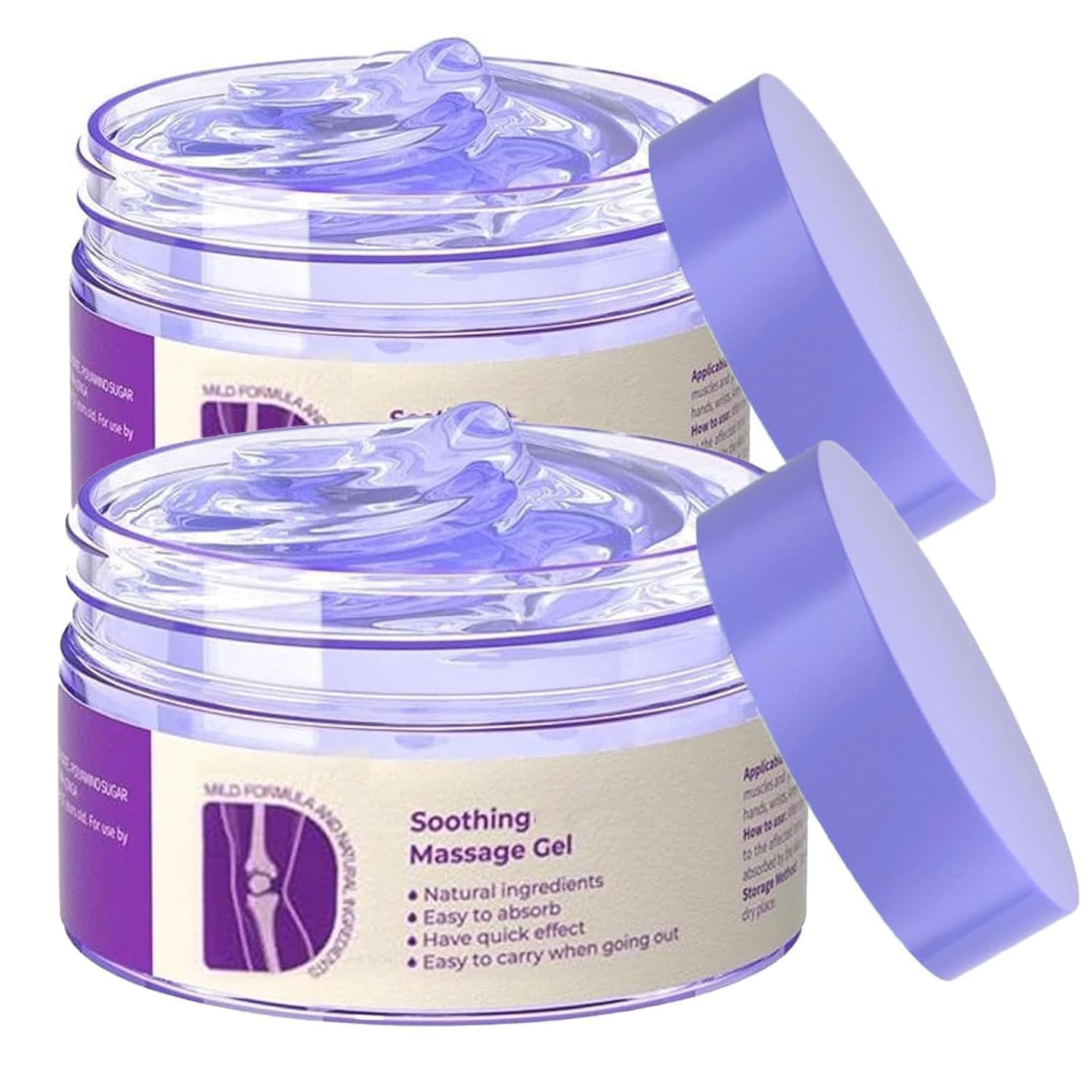 2Pcs Joint Gel Purple Gel, Soothing Massage Cream, Joint Activities Throughout The Body, Soothes Knees, Lumbar, Neck, Hands, and Feet