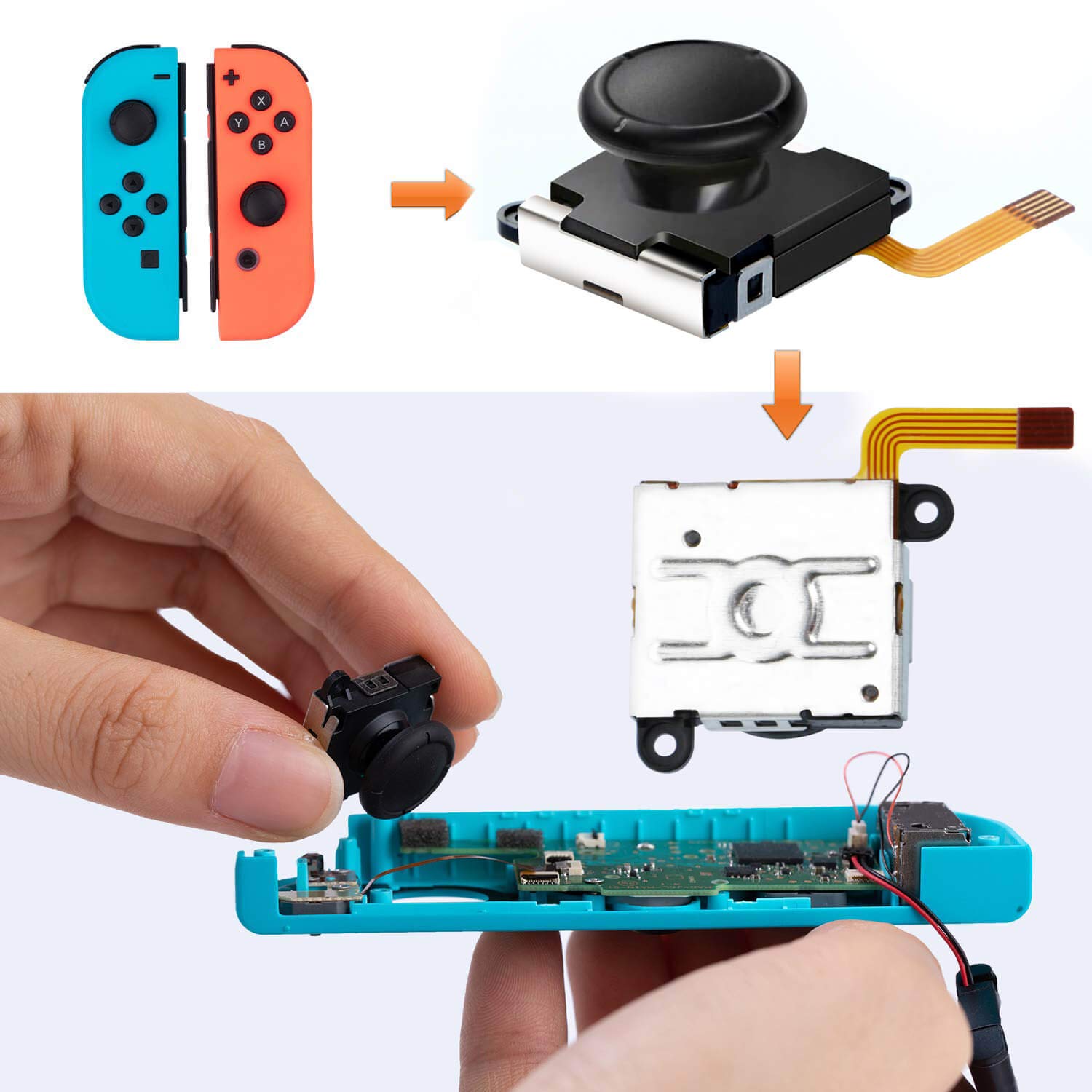 Switch NS Joy-con対応コントロールセンサー 交換用 キャップ付き Switch NS Joy-con対応コントロールセンサー 交換用 キャップ