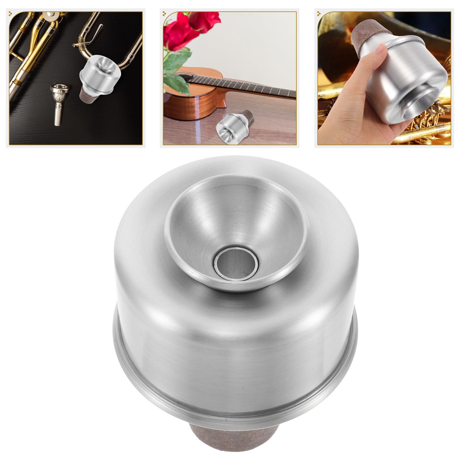Veemoon Sordina per Tromba in Lega di Alluminio Argento, Smorzatore Leggero per Pratica a Casa, Riduzione del Suono e Principianti