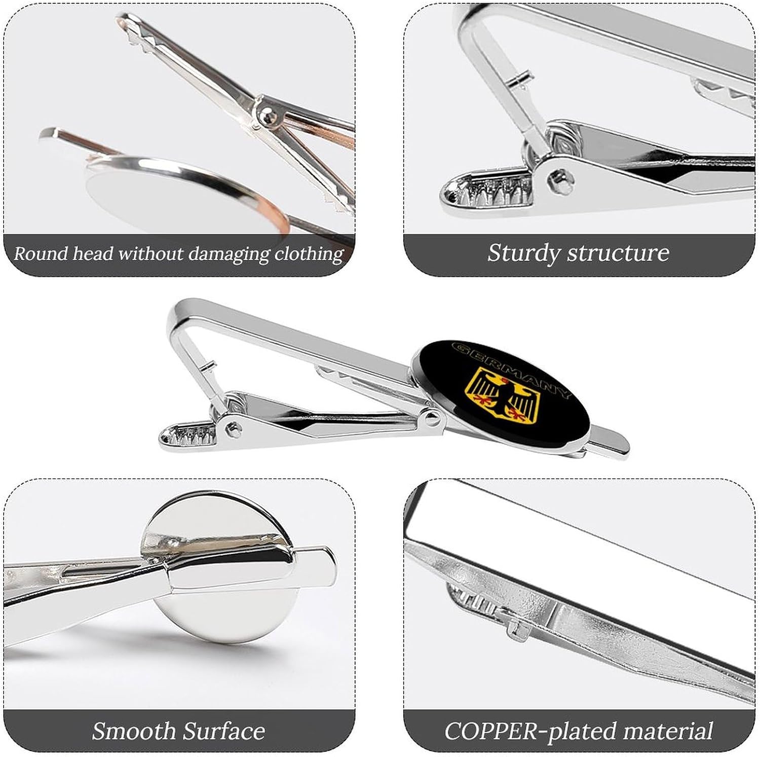 German Germany Tie Clip Fashion Jewelry Necktie Pin for Wedding Busiess Office Accessories