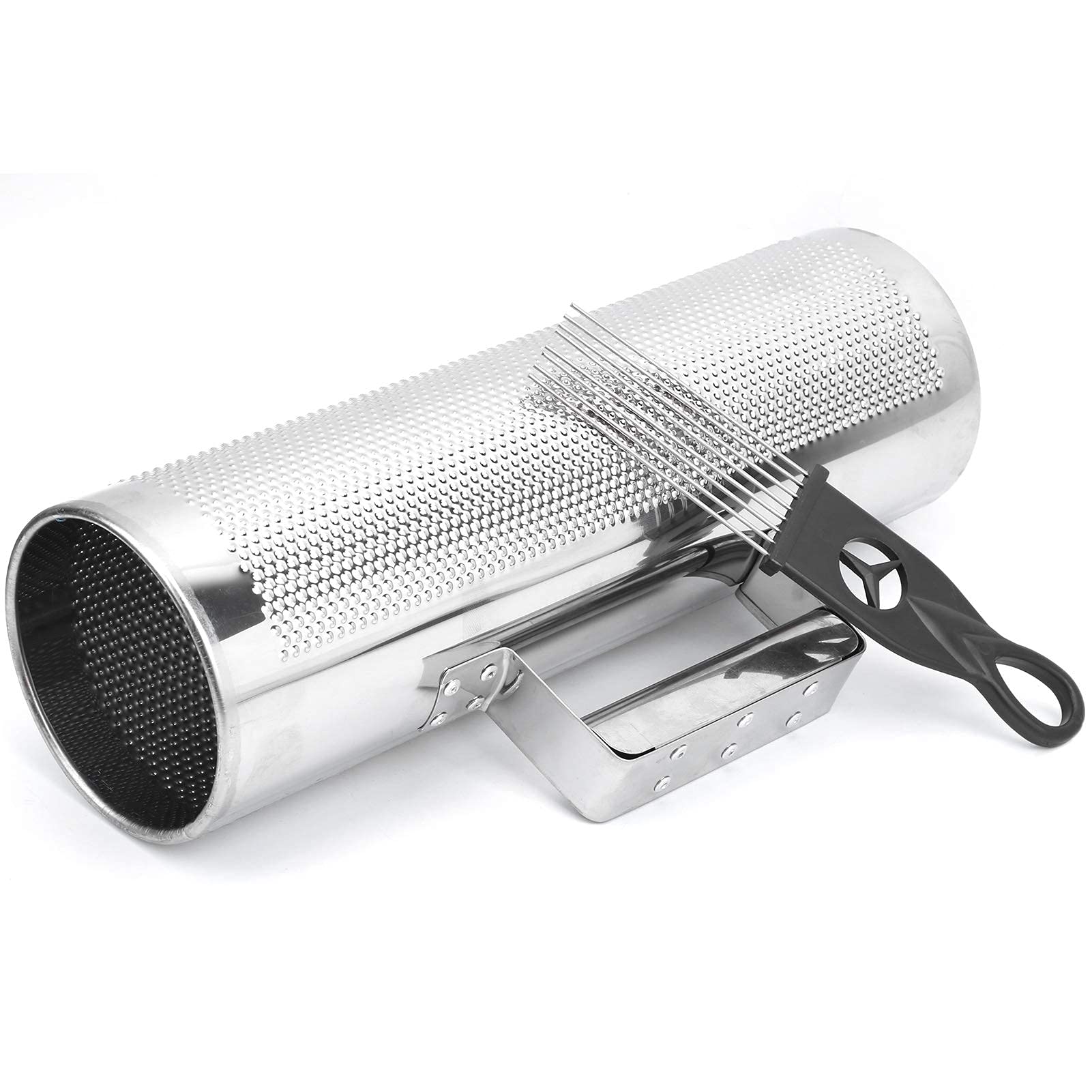 Güiros Acero Inoxidable 4x12in Instrumento Guiro Shaker Instrumento de percusión Orff de aluminio + Raspador Ayudas para la enseñanza de la música