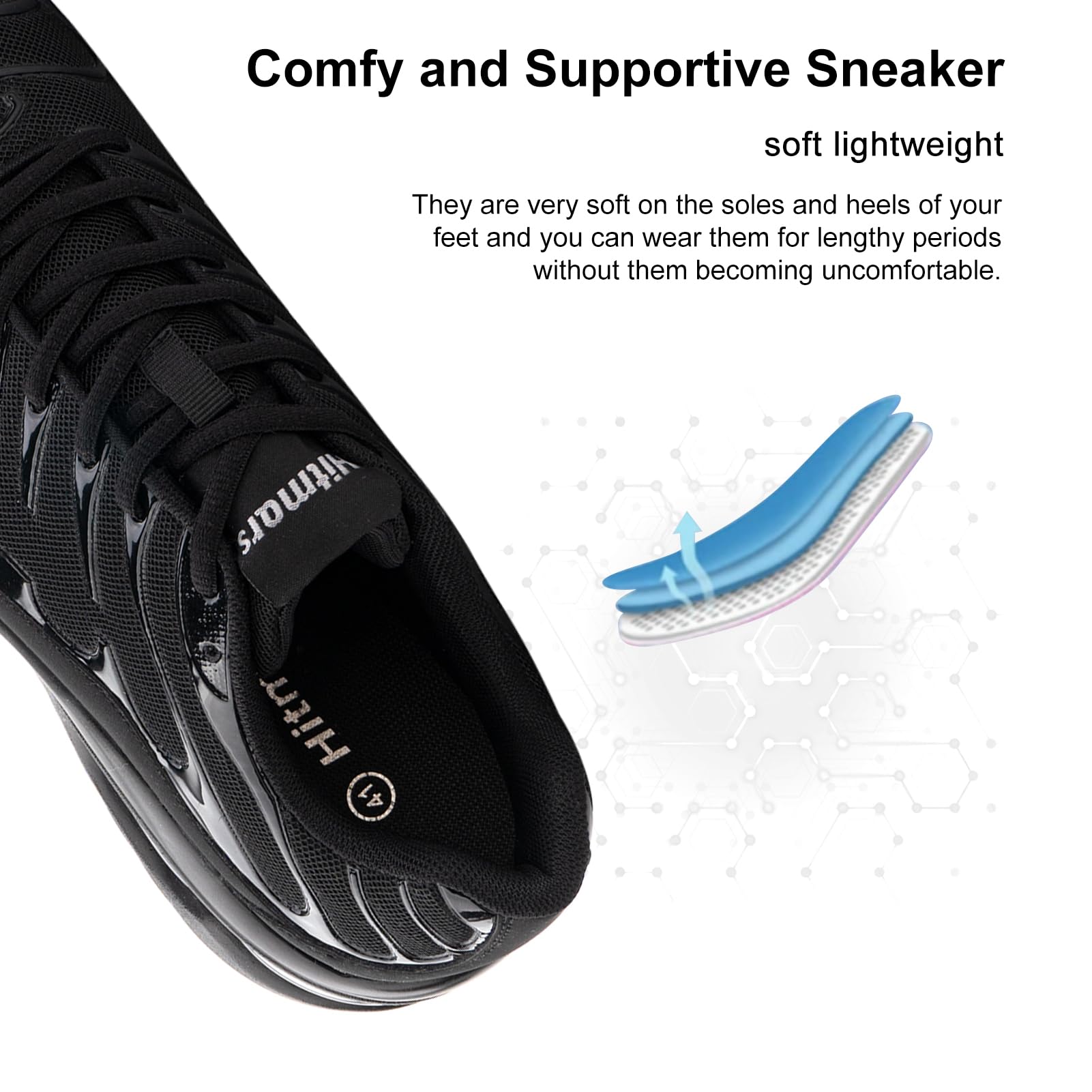 NEOKER Scarpe Running Uomo Donna Scarpe da Corsa Sneakers Scarpe Ginnastica Scarpe Trail Running Scarpe Sportive Platform Outdoor Nero Blu 36-48 EU