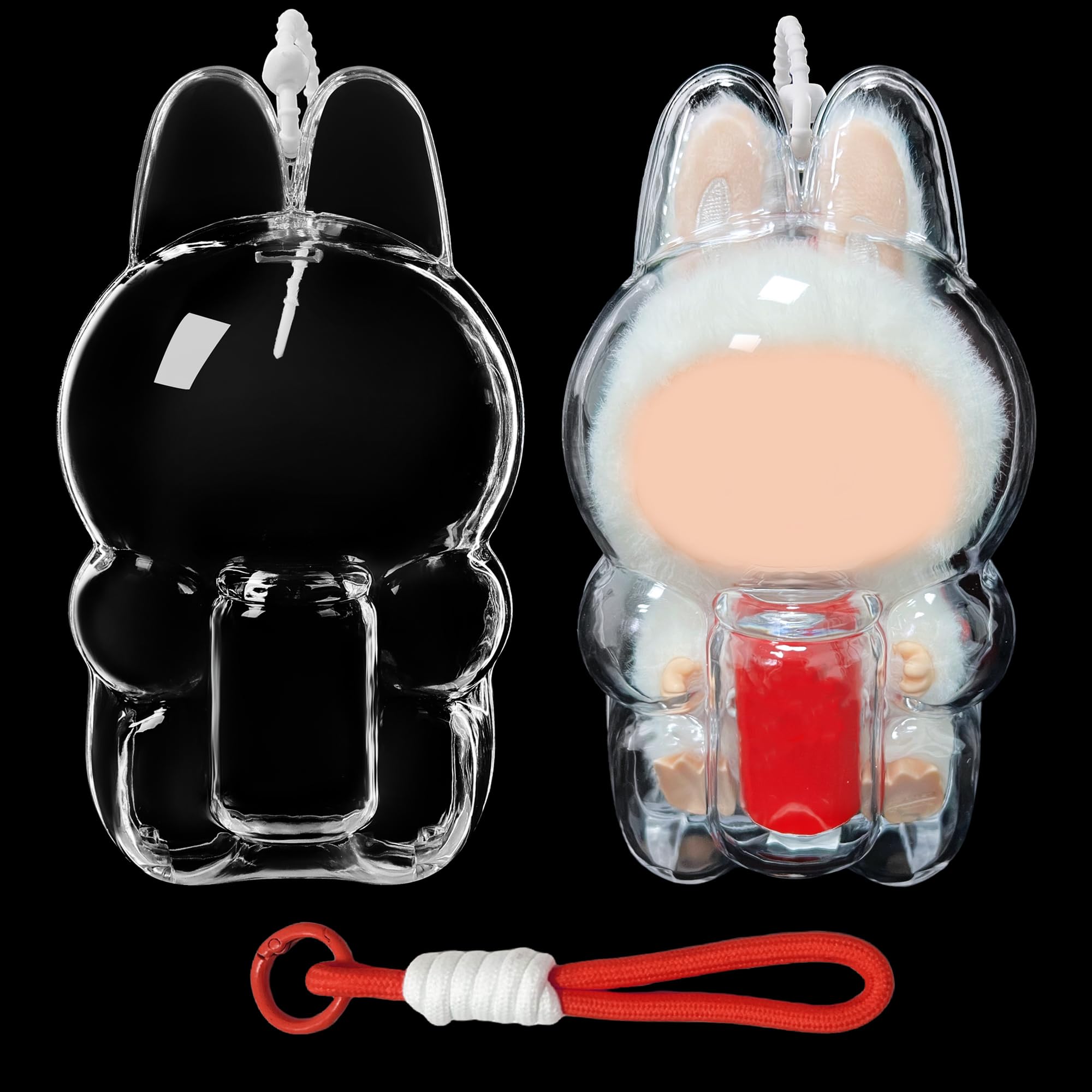 隠す のlabubu Amazon.com: LUFEEMGA Protective Case for LABUBU Sitting Happy