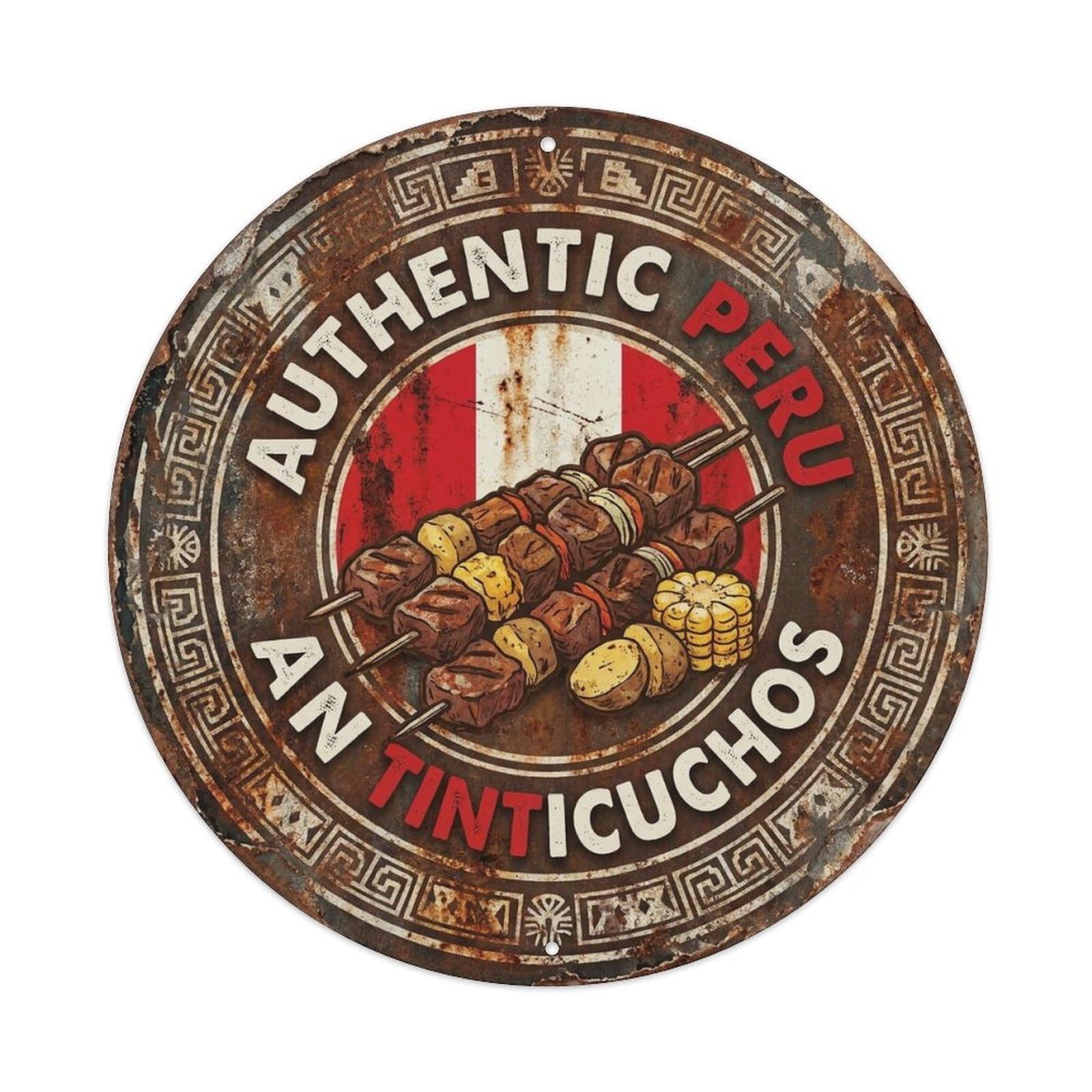Peru Travel Anticuchos Peruvian Grilled Meat Cuisine Metal Tin Sign
