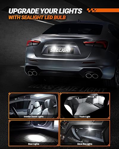 Miniatura 18 de SEALIGHT Bombilla LED 921, luz de marcha atrás, W16W 912 906 T15, luz de respaldo 1000% más brillante, súper brillante, bombillas 921 con proyector