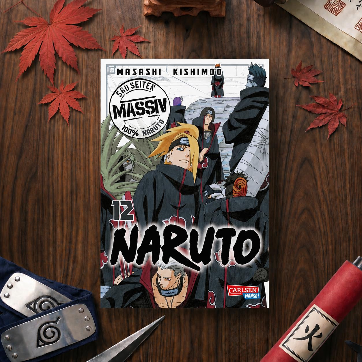 Masashi Kishimoto - Naruto Massiv Manga Set Band 9-12 - Originalserie auf Deutsch voller Ninja Action & Abenteuer Anime Bücher Bundle - Shonen Comic Sammelbandausgabe mit exklusivem Lesezeichen