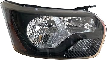 Headlight Black Trim Passenger Right Side Headlamp Assemble Complete for Ford Transit-150 Transit-250 Transit-350 Transit-350HD From 2015 to 2026