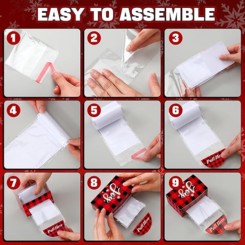 Miniatura 3 de 9 Pcs Christmas Money Dispenser and 9 Pcs Gift Bag Set Christmas Cash Gift Boxes with 200 Transparent Bill Holders for Gifting Money Kids Christmas