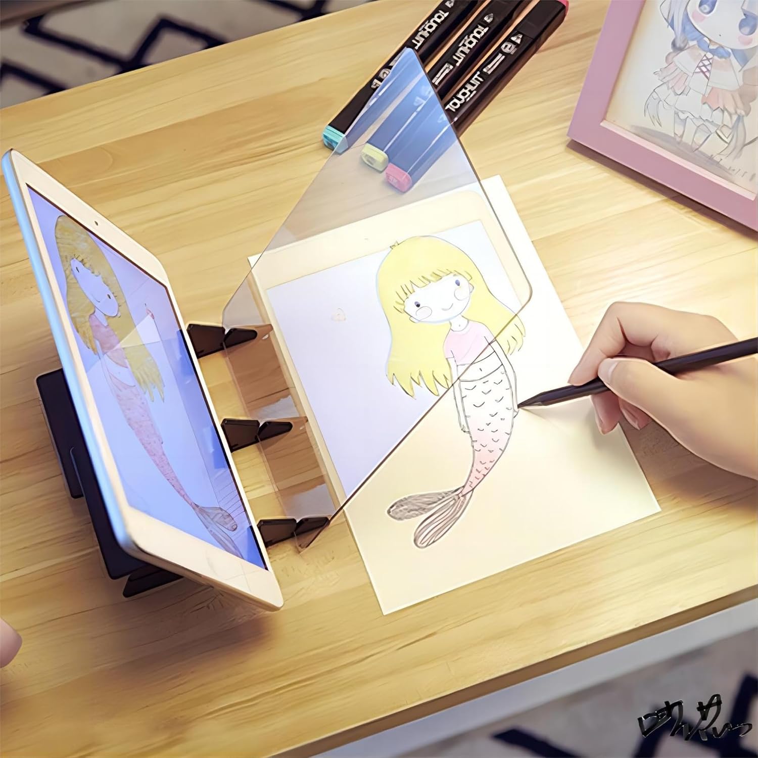 Portable Optical Tracing Board, DIY Drawing Tracing Pad, Easy Drawing Sketching Tool, Zero Based Painting Reflection Tracer for Adults Artists Beginners