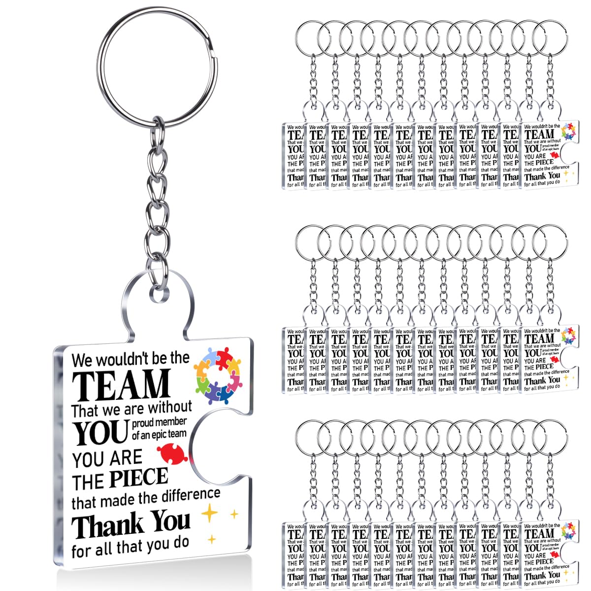 Team Appreciation Gifts Bulk Thank You Keychains for Coworkers