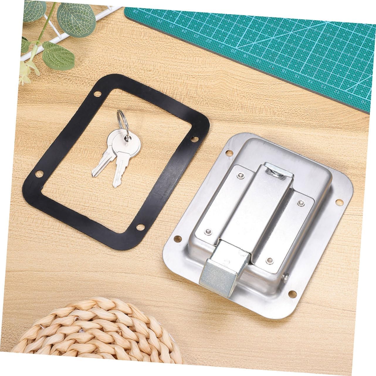 2pcs Heavy Duty Stainless Steel Flush Mount Paddle Lock for Trailer and Truck Toolbox Door Latch Rv Door Replacement Latch with Easy Installation and Secure Panel Lock